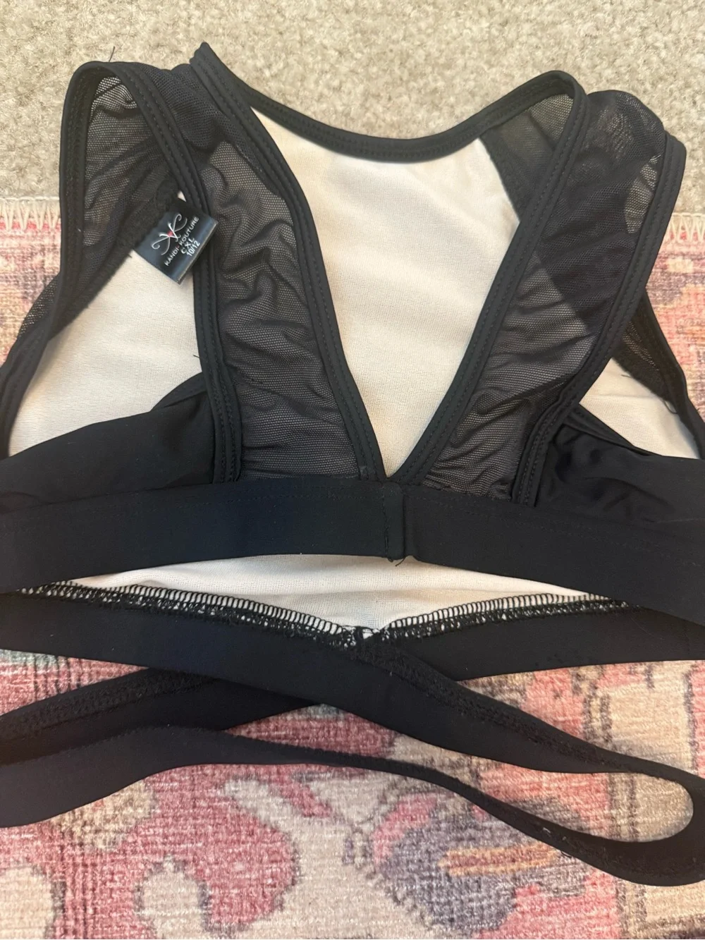 Kids Black Two-Piece Dance Set with Crisscross Waistband